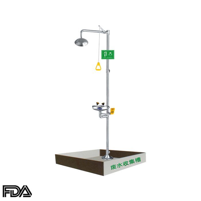 Estação combinada de lavagem ocular e facial e chuveiro, EEWS-307