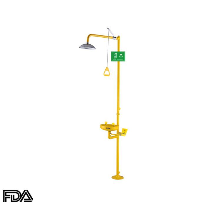 Estação combinada de lavagem ocular/facial e chuveiro, EEWS-323Y